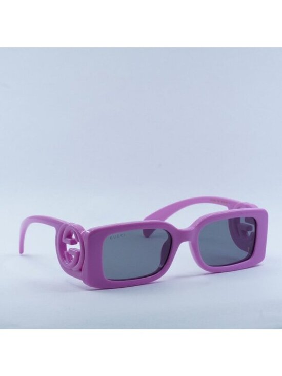 Gucci GG1325S 006 Sunglasses Pink Rectangle Frame, Grey Lenses main image 12